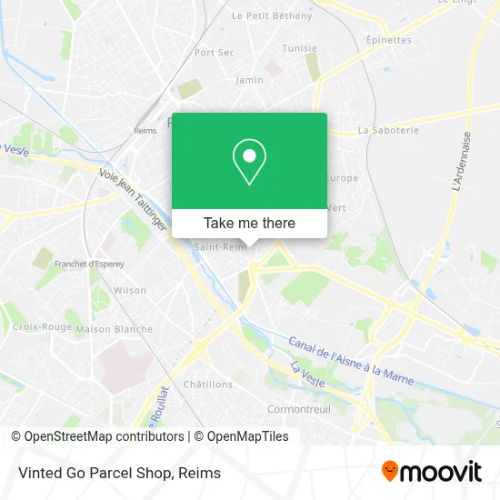 Vinted Go Parcel Shop map