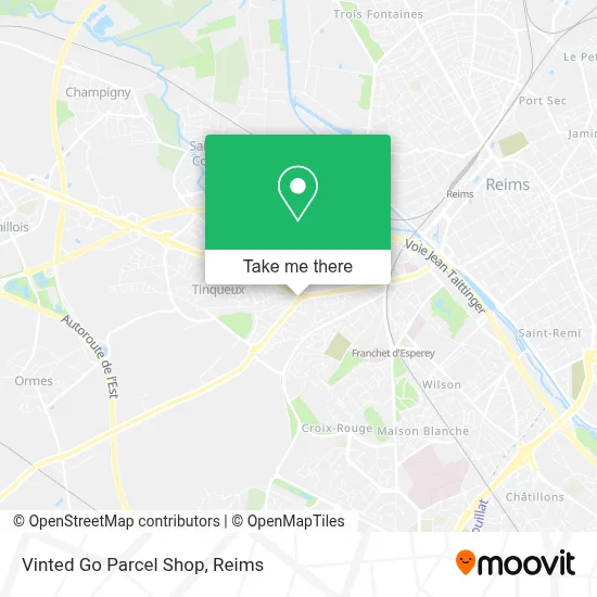 Vinted Go Parcel Shop map