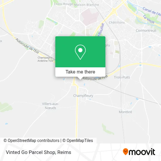 Vinted Go Parcel Shop map