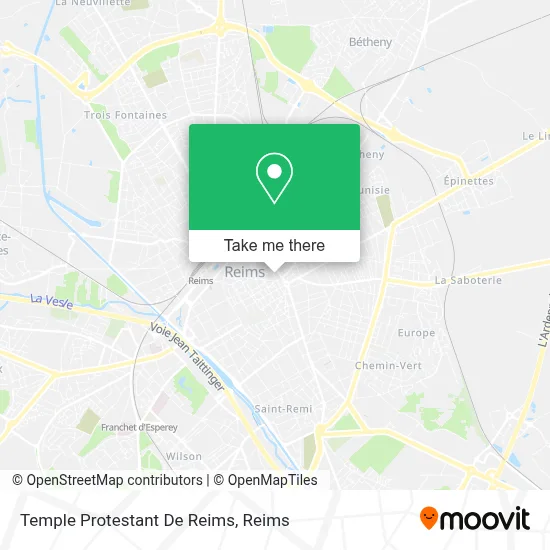 Temple Protestant De Reims map