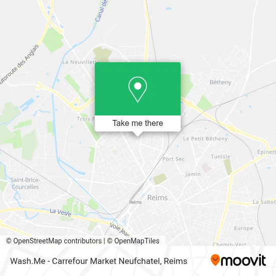 Wash.Me - Carrefour Market Neufchatel map