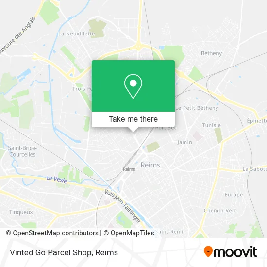 Vinted Go Parcel Shop map