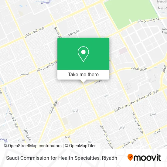 Saudi Commission for Health Specialties map