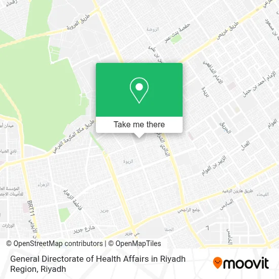 General Directorate of Health Affairs in Riyadh Region map