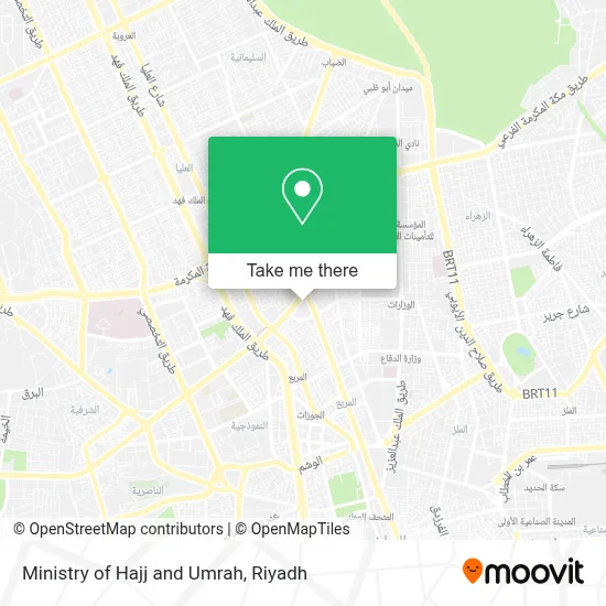 Ministry of Hajj and Umrah map