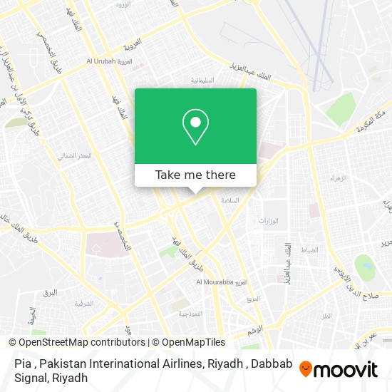 Pia , Pakistan Interinational Airlines, Riyadh , Dabbab Signal map