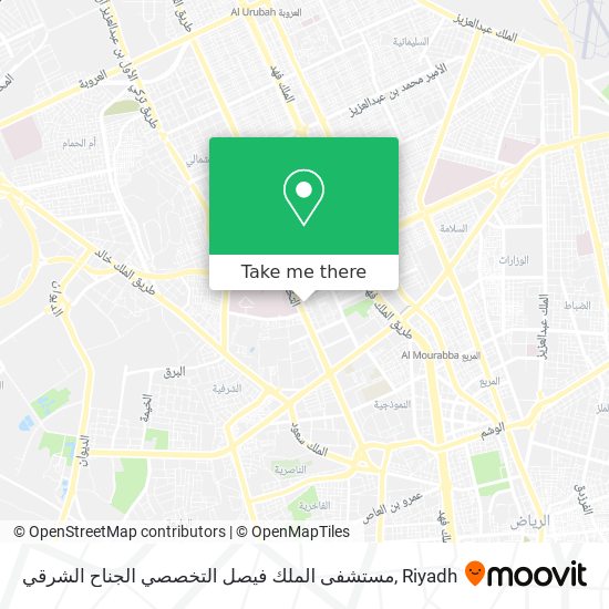 مستشفى الملك فيصل التخصصي الجناح الشرقي map