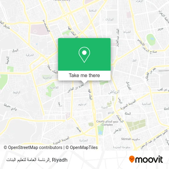 الرئاسة العامة لتعليم البنات map