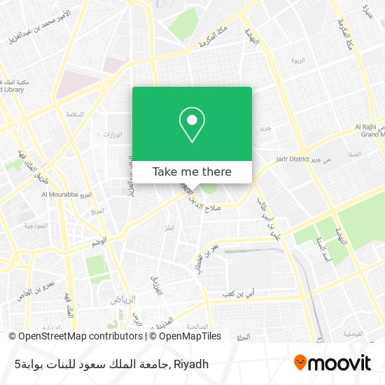 جامعة الملك سعود للبنات بوابة5 map