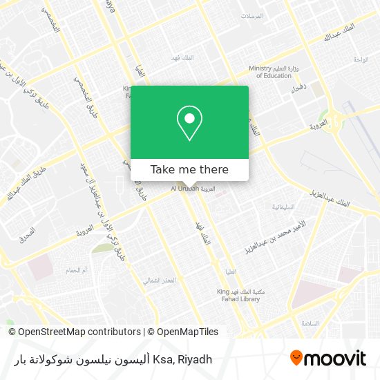 أليسون نيلسون شوكولاتة بار Ksa map