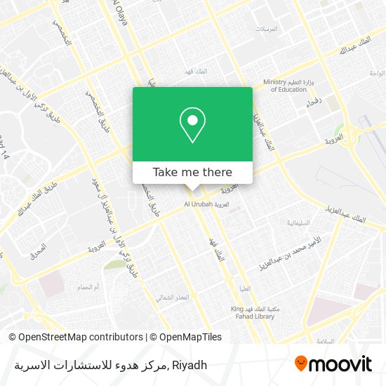 مركز هدوء للاستشارات الاسرية map