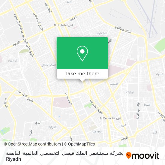 شركة مستشفى الملك فيصل التخصصي العالمية القابضة map