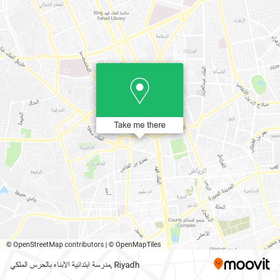 مدرسة ابتدائية الأبناء بالحرس الملكي map