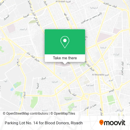 Parking Lot No. 14 for Blood Donors map