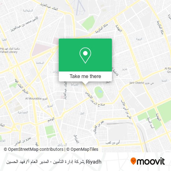 شركة إدارة التأمين - المدير العام أ/ فهد الحسين map