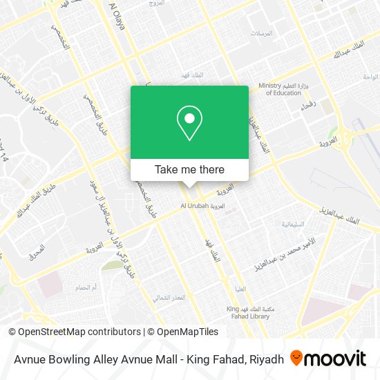 Avnue Bowling Alley Avnue Mall - King Fahad map