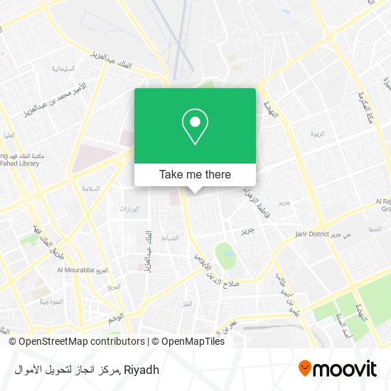 مركز انجاز لتحويل الأموال map