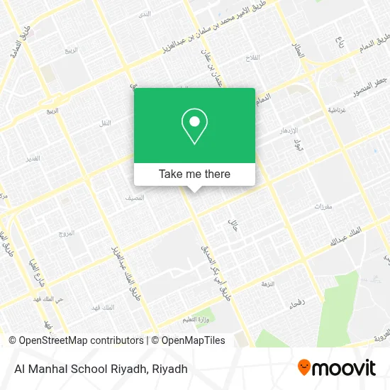Al Manhal School Riyadh map