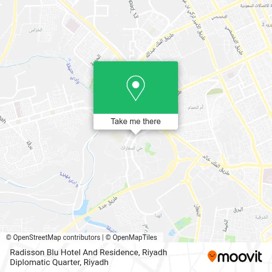 Radisson Blu Hotel And Residence, Riyadh Diplomatic Quarter map