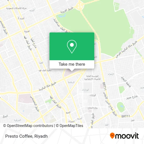 Presto Coffee map