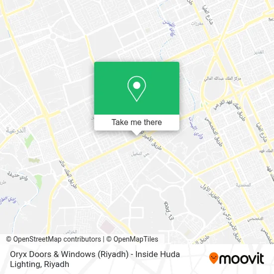Oryx Doors & Windows (Riyadh) - Inside Huda Lighting map