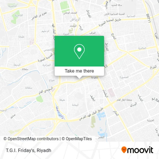 T.G.I. Friday's map
