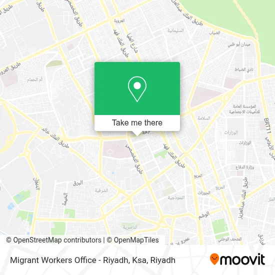 Migrant Workers Office - Riyadh, Ksa map