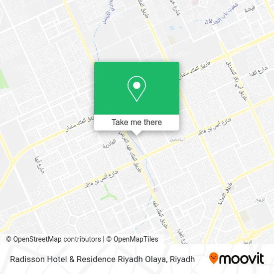 Radisson Hotel & Residence Riyadh Olaya map