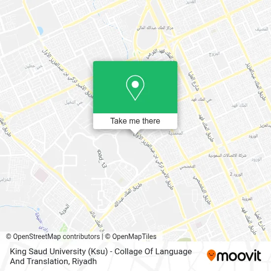 King Saud University (Ksu) - Collage Of Language And Translation map