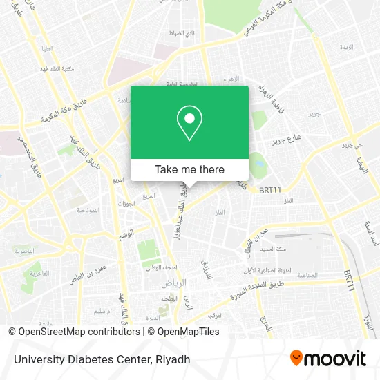 University Diabetes Center map