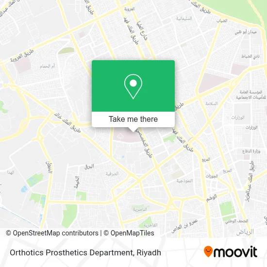 Orthotics Prosthetics Department map