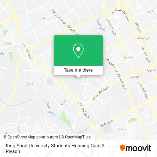 King Saud University Students Housing Gate 3 map