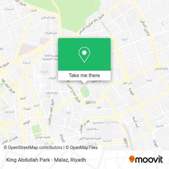 King Abdullah Park -  Malaz map