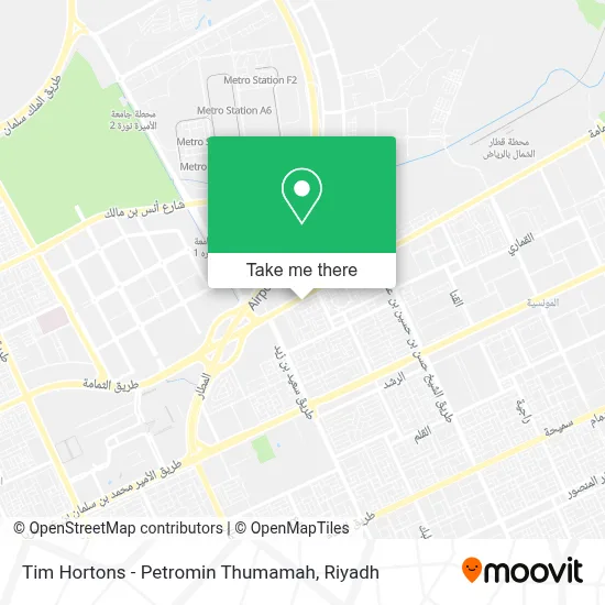 Tim Hortons - Petromin Thumamah map
