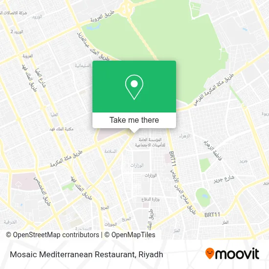 Mosaic Mediterranean Restaurant map