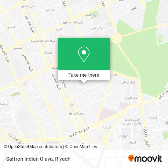 Saffron Indian Olaya map