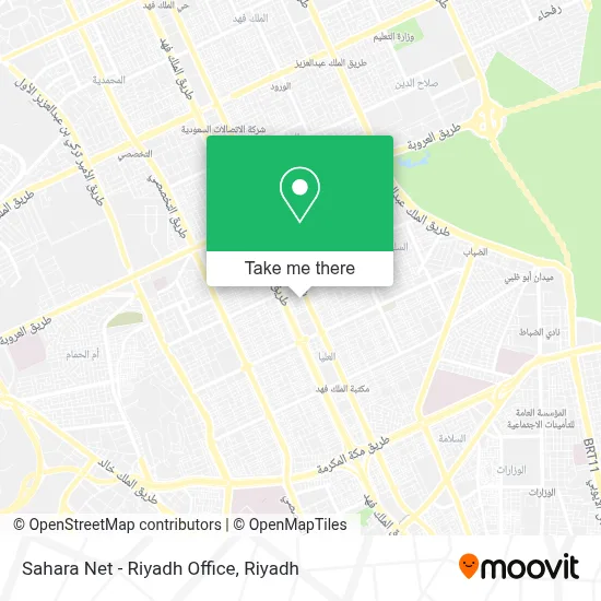 Sahara Net - Riyadh Office map