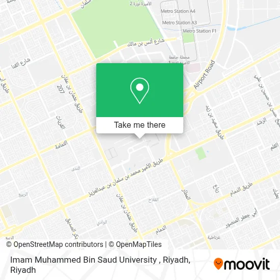 Imam Muhammed Bin Saud University , Riyadh map