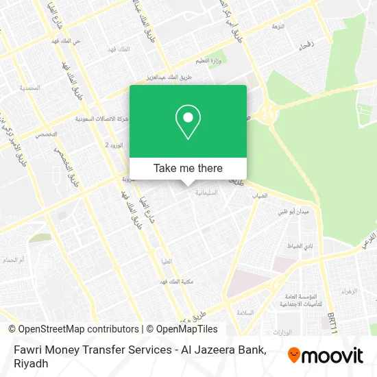 Fawri Money Transfer Services - Al Jazeera Bank map