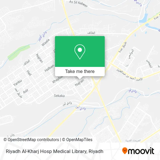Riyadh Al-Kharj Hosp Medical Library map