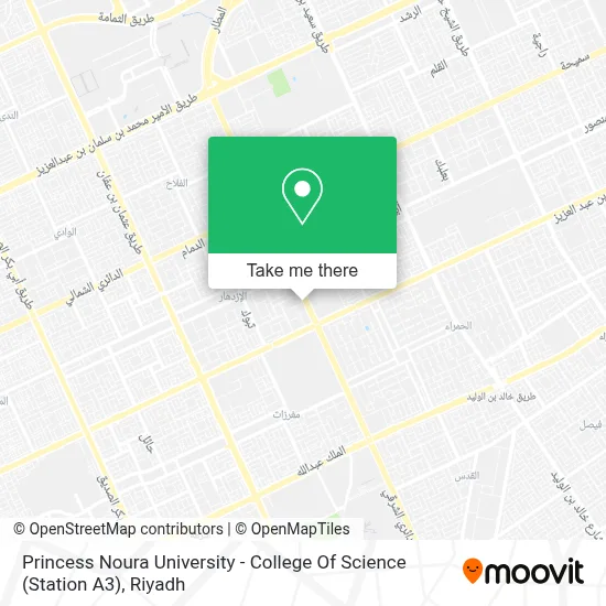 Princess Noura University - College Of Science (Station A3) map