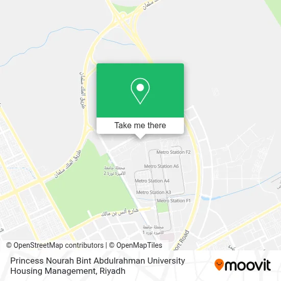 Princess Nourah Bint Abdulrahman University Housing Management map