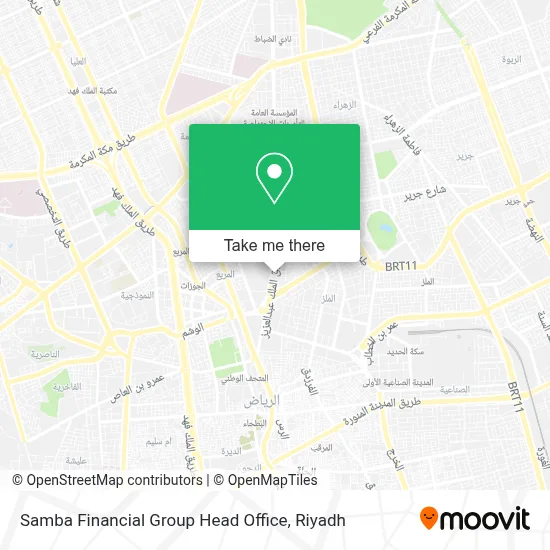 Samba Financial Group Head Office map