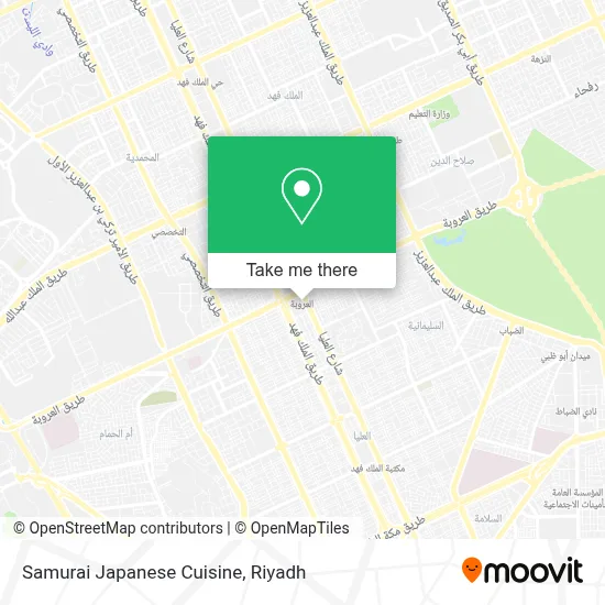 Samurai Japanese Cuisine map