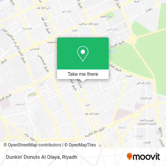 Dunkin' Donuts Al Olaya map