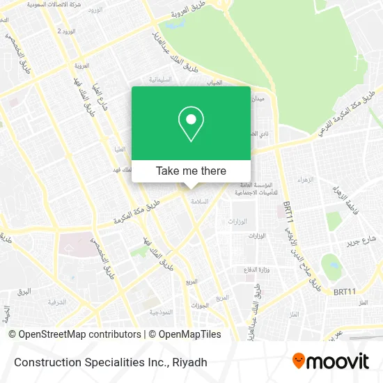 Construction Specialities Inc. map