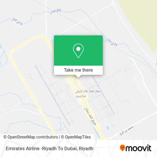 Emirates Airline -Riyadh To Dubai map