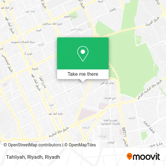Tahliyah, Riyadh map