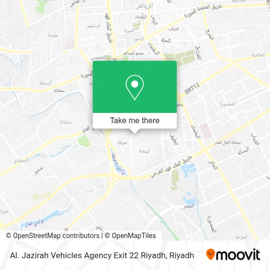Al. Jazirah Vehicles Agency Exit 22 Riyadh map