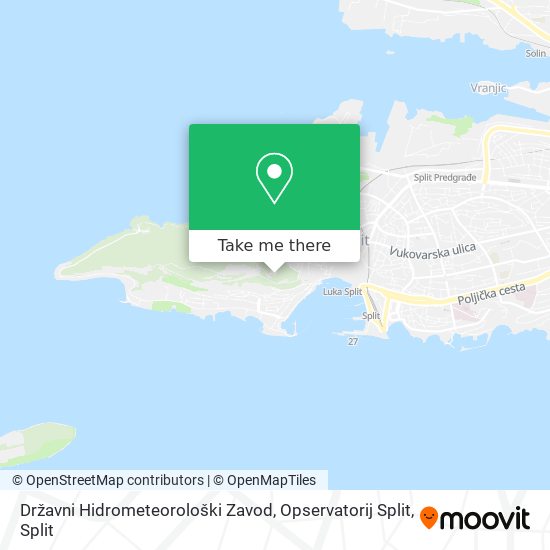 Državni Hidrometeorološki Zavod, Opservatorij Split map